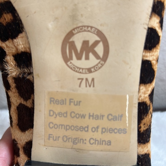 MICHAEL Michael Kors Cow Hair Leopard Print Ballet Flat Loafer Size 7 - Picture 8 of 8